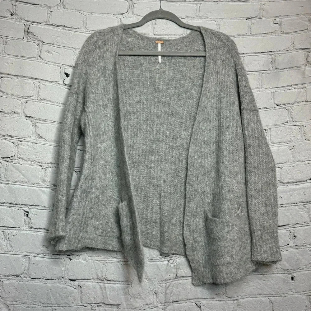 Free People Grey Alpaca Open Cardigan Sweater Women’s size XS
